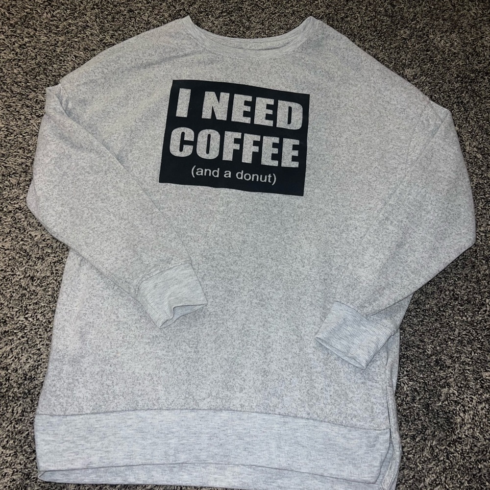 “I need coffee (and a donut)” pajama top